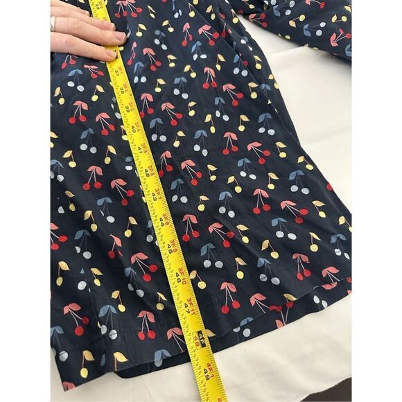 NWT Marine Layer Holli Sleeveless Jumpsuit Blue Cherry Print Pockets Tie Belt XS - Picture 9 of 14